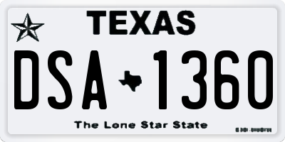 TX license plate DSA1360