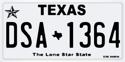 TX license plate DSA1364