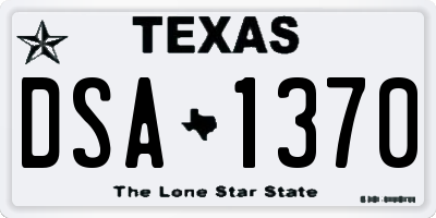 TX license plate DSA1370