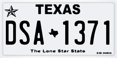 TX license plate DSA1371
