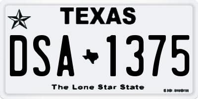 TX license plate DSA1375