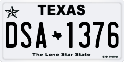 TX license plate DSA1376