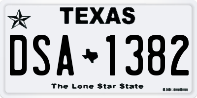 TX license plate DSA1382