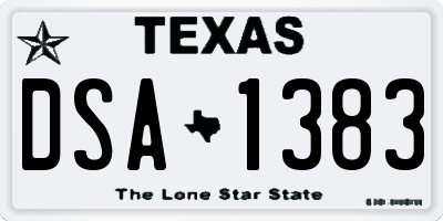 TX license plate DSA1383