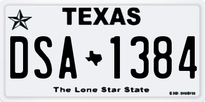 TX license plate DSA1384