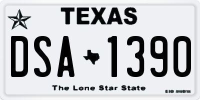 TX license plate DSA1390