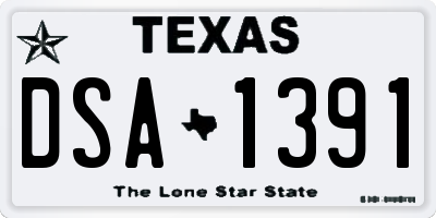 TX license plate DSA1391
