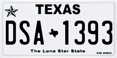 TX license plate DSA1393