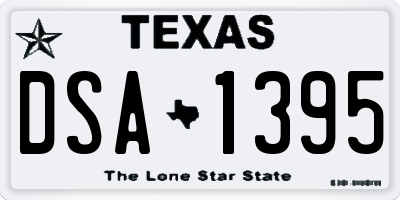 TX license plate DSA1395