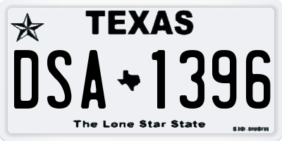 TX license plate DSA1396