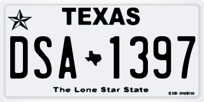 TX license plate DSA1397