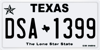 TX license plate DSA1399