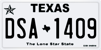 TX license plate DSA1409
