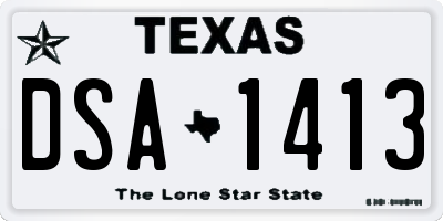 TX license plate DSA1413