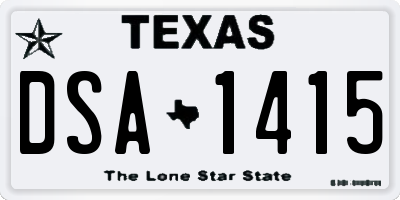 TX license plate DSA1415