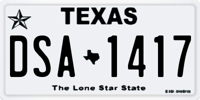 TX license plate DSA1417