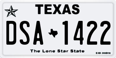 TX license plate DSA1422