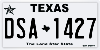 TX license plate DSA1427