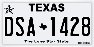 TX license plate DSA1428