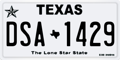 TX license plate DSA1429