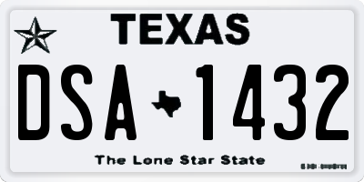 TX license plate DSA1432