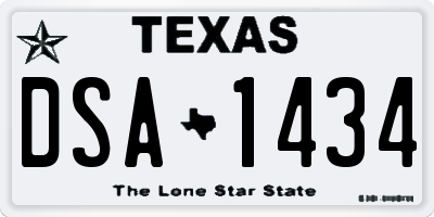 TX license plate DSA1434