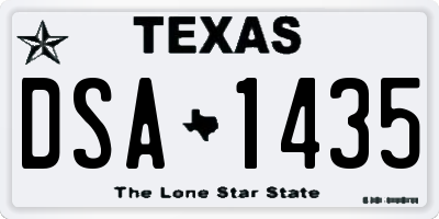 TX license plate DSA1435