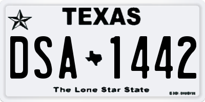 TX license plate DSA1442
