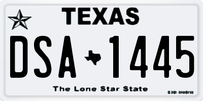 TX license plate DSA1445