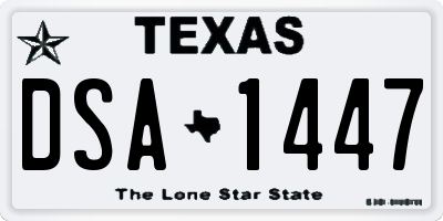 TX license plate DSA1447
