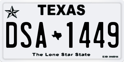TX license plate DSA1449