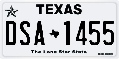 TX license plate DSA1455