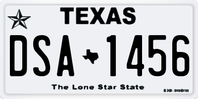 TX license plate DSA1456