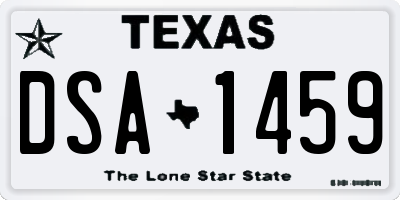 TX license plate DSA1459