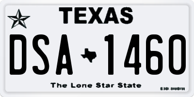 TX license plate DSA1460