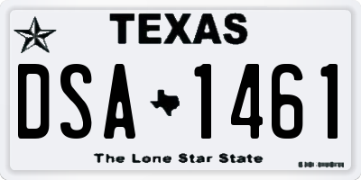 TX license plate DSA1461