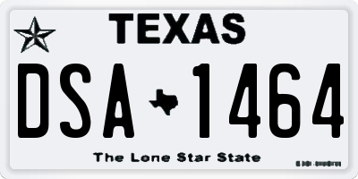 TX license plate DSA1464