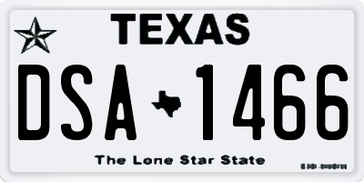TX license plate DSA1466
