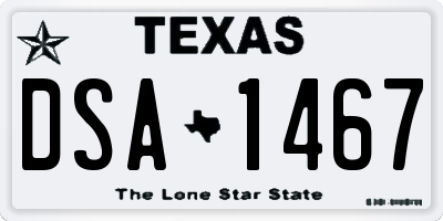 TX license plate DSA1467