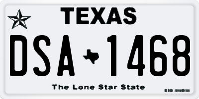 TX license plate DSA1468