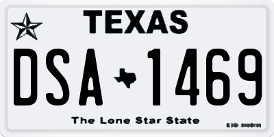 TX license plate DSA1469