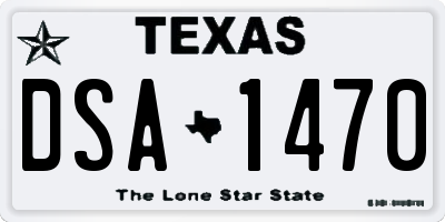 TX license plate DSA1470