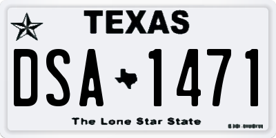 TX license plate DSA1471