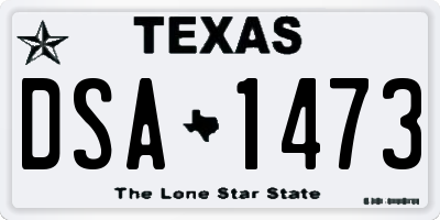 TX license plate DSA1473