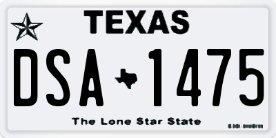 TX license plate DSA1475