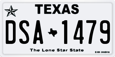 TX license plate DSA1479