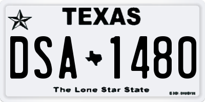 TX license plate DSA1480