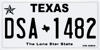 TX license plate DSA1482
