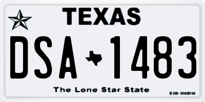 TX license plate DSA1483
