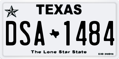 TX license plate DSA1484
